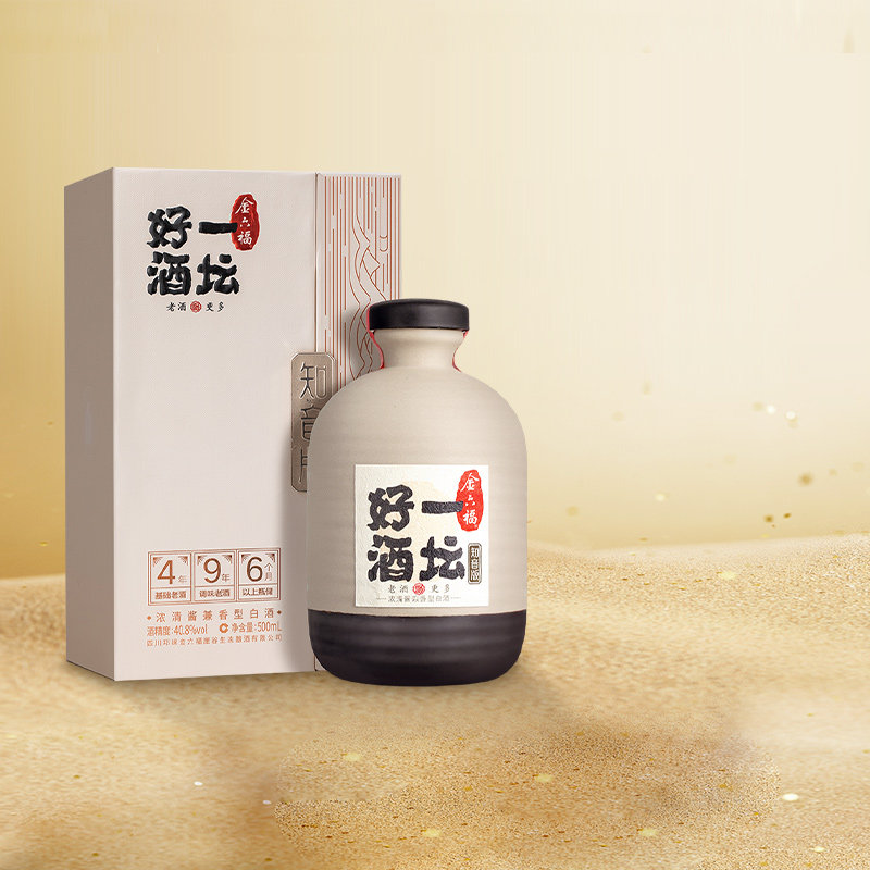 【官方直营】金六福一坛好酒知音版陶坛40.8度500ml白酒单瓶