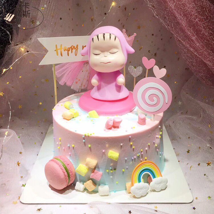生日蛋糕装饰摆件梦游娃娃公仔可爱纯真男孩女孩情侣烘焙情景装扮