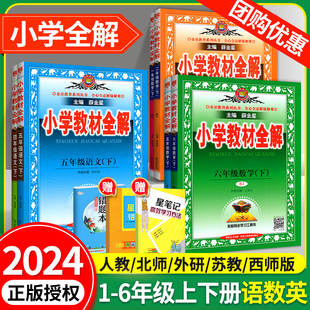 小学教材全解三四五六年级一二年级上册下册 上 下 薛金星小学语文数学英语科学教材解读解析人教版北师大版外研同步训练课堂笔记