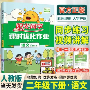 2024阳光同学课时优化作业二年级上册下册语文数学英语 人教版 小学2年级上册语文数学同步练习册 课本课堂同步训练书练习题天天练