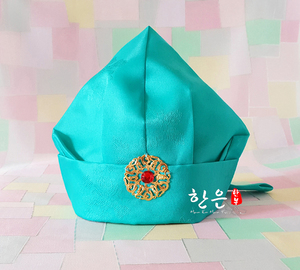 韩国原装进口面料/一周岁男孩韩服帽子/he-w1007