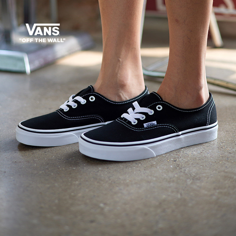 vans范斯官方 经典款authentic黑色经典款高街复古帆布鞋