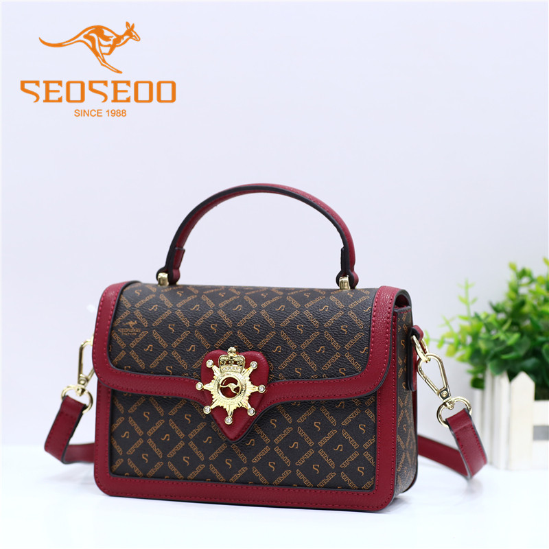 seoseoo南奥袋鼠女包2022新款小手提包沙驰红皇冠包潮单肩斜挎包