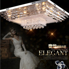 水晶灯LED客厅灯长方形吸顶灯饰 创意大气卧室灯现代简约大厅灯具
