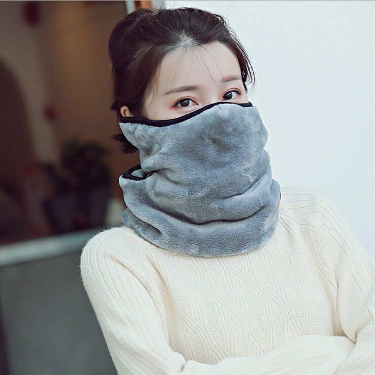 冬季新款儿童护颈围脖口罩一体帽女士加厚保暖骑车防风