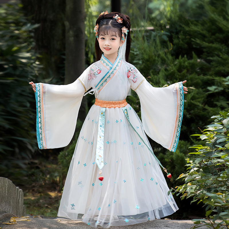 缘你梦汉服女童中国风秋季新款小公主襦裙儿童古装超仙公主连衣裙