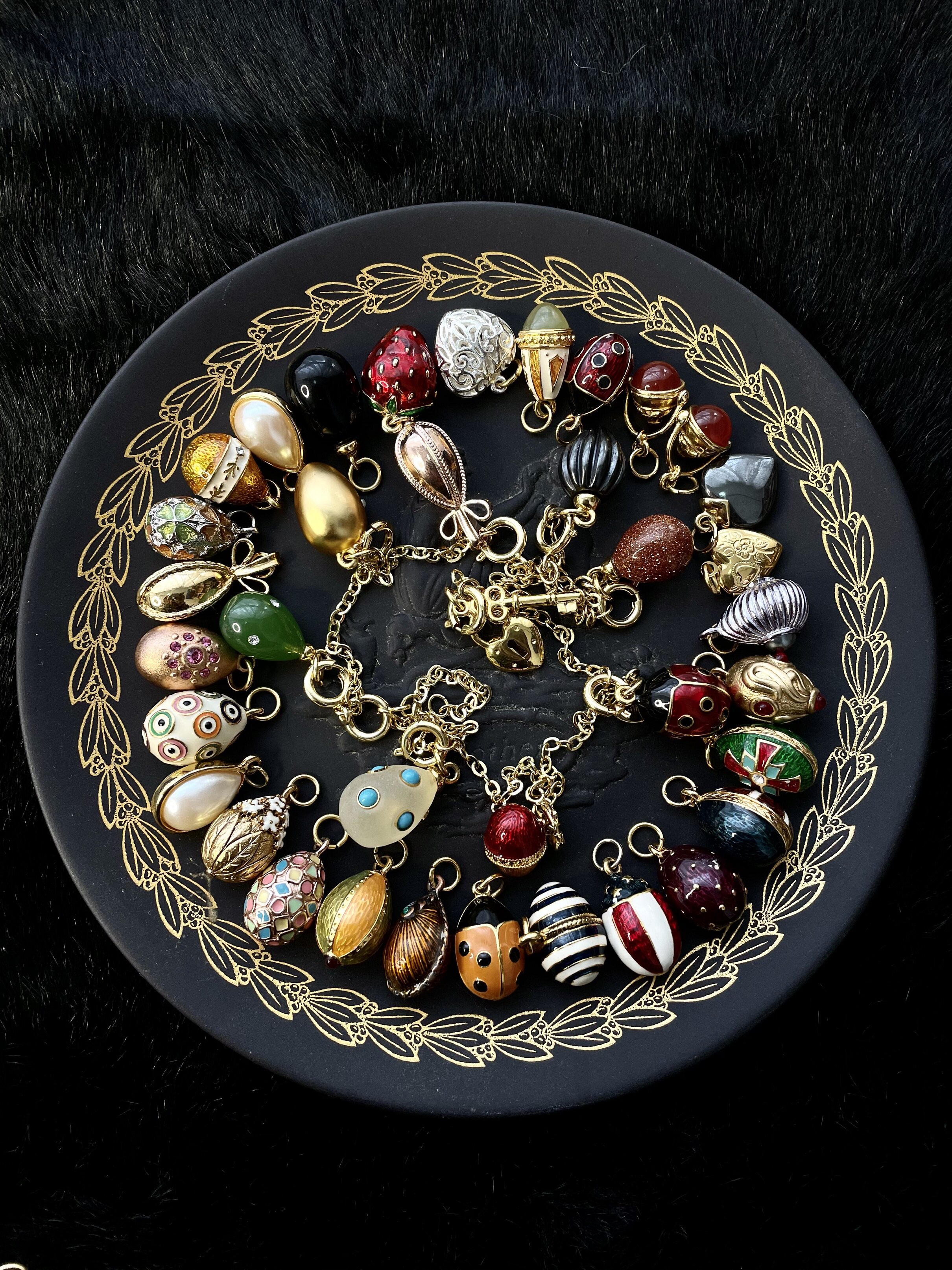 ky vintage joan rivers 彩蛋吊坠系列珐琅莱茵石项链手链收藏款