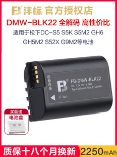 沣标DMW-BLK22电池适用于松下DC-S5 S5K S5M2 GH6 GH5M2 S52X相机G9M2微单S5二代mark2充电器Lumix配件非原装