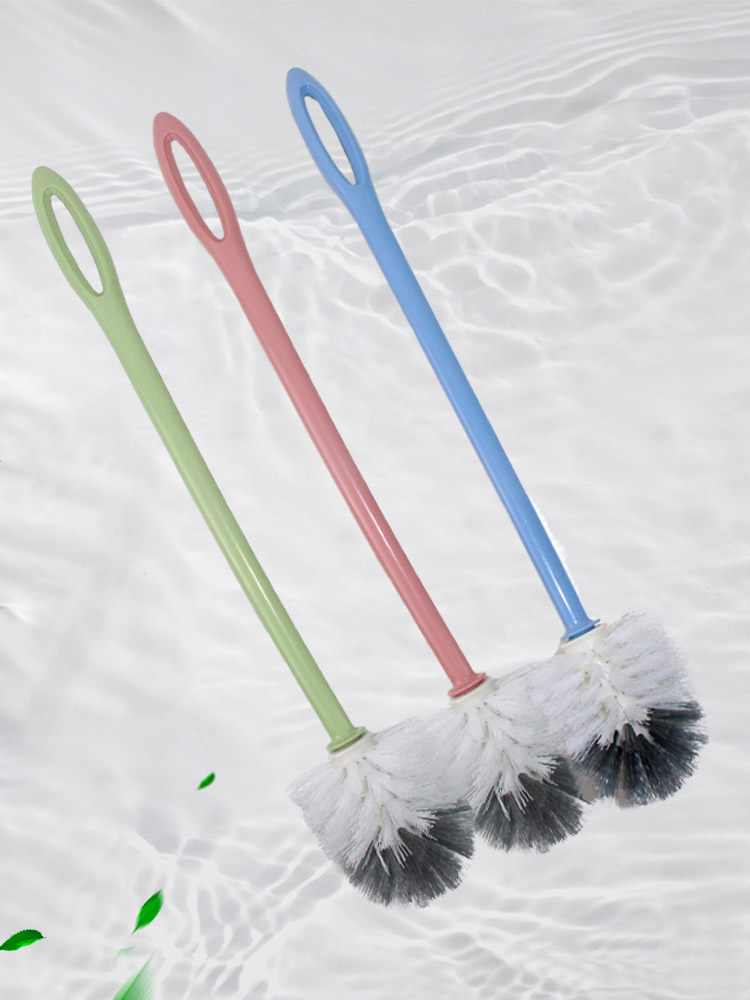 洗厕所刷子 圆头_厕所马桶刷圆头简约款厕所刷子塑料硬毛长柄无死角可