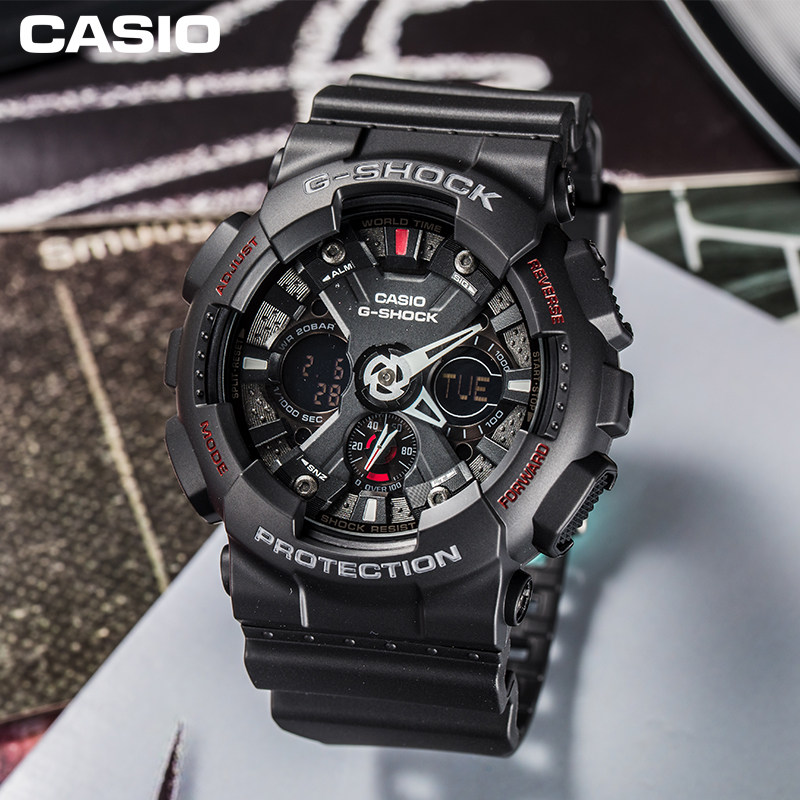 casio旗舰店ga-120-1apr运动防水防震防磁男士手表卡西欧官网正品