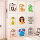 儿童房间布置卡通动物衣柜翻新贴纸画自粘3d立体卧室门贴墙面装饰