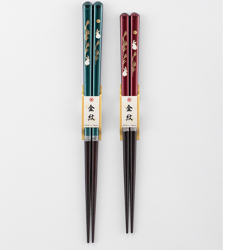 日本进口sunlife可爱手工实木兔子筷子日式防滑家用筷子 生日礼物