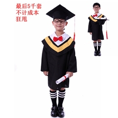 幼儿园博士服 儿童博士服帽 特价包邮小学生毕业照学士礼服装批发