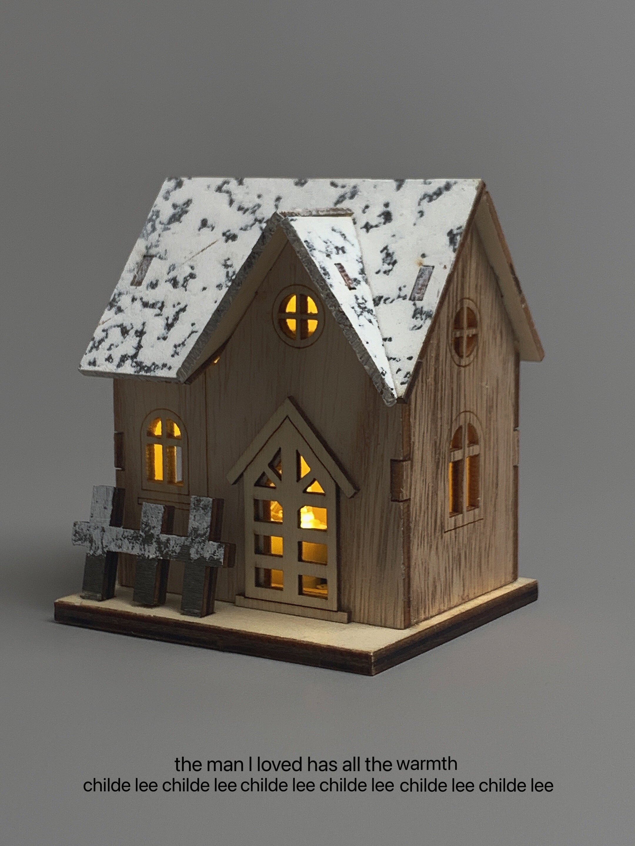 无聊的时候看会发光的小房子 木质小夜灯 摆件 木屋装饰 创意礼物