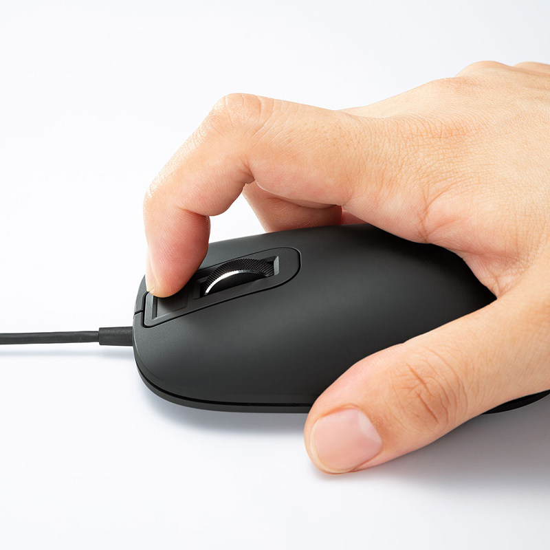 日本sanwa指纹鼠标有线智能指纹识别解锁windows hello电脑登录