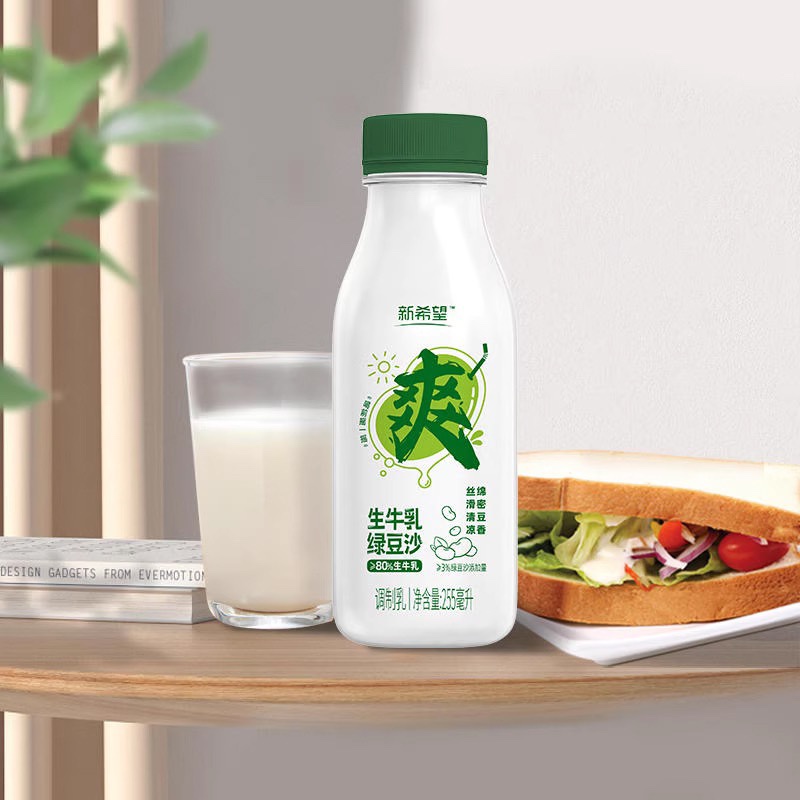 新希望绿豆爽生牛乳绿豆沙牛奶清爽早