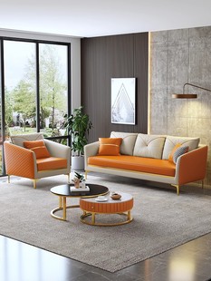 轻奢沙发小户型北欧简约现代客厅家用公寓双三人科技布艺沙发店铺