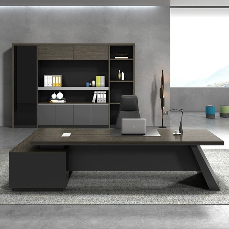 高档大班台老板桌总裁桌简约现代办公桌椅组合主管经理桌轻奢家具