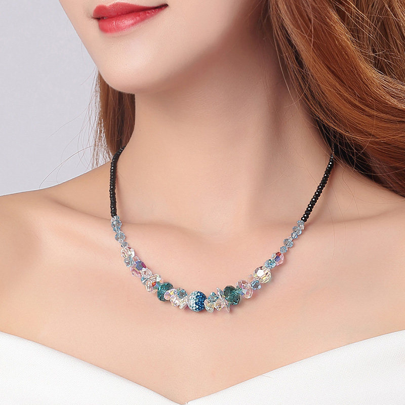 鸿澜奥地利水晶项链女短款锁骨链配饰时尚百搭配饰2021年新款秋冬