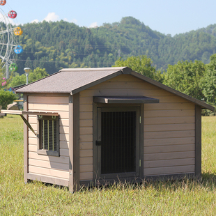 室外防雨实木狗窝户外狗屋木制狗别墅四季通用户外大中小型狗笼子