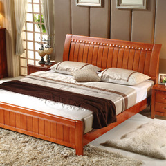 实木双人床高箱床1.8双人床 1.5米高箱储物床橡胶木童床包邮520