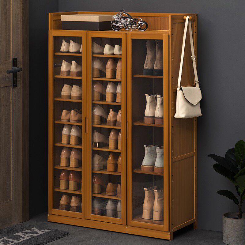 鞋柜家用门口超大容量多层门厅收纳柜实木简易鞋架阳台防尘置物架