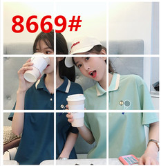 肉完ROUWANBABY180507酷酷的宽松韩版短袖Polo衫女学生2018新款