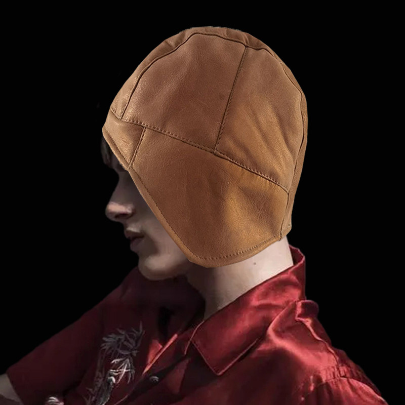 意大利托斯卡纳羊皮毛包头护耳帽子冬男女士学生复古潮加厚保暖帽