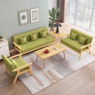 布艺沙发客厅2024新款现代小户型沙发茶几组合出租房简易双人沙发