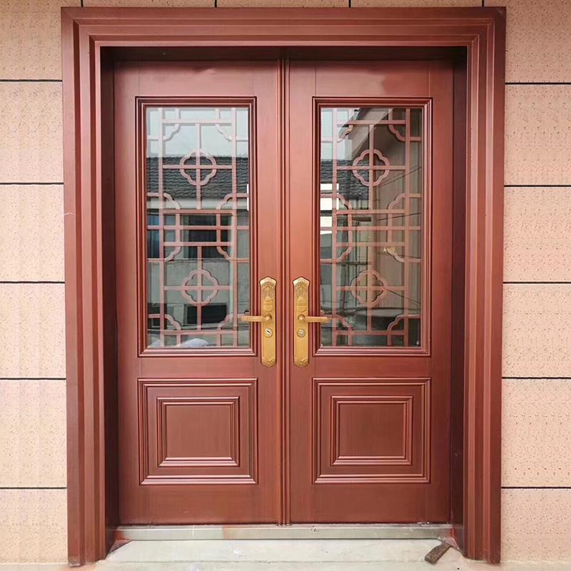 锌合金别墅大门双开门庭院门入户对开农村自建房防盗门家用进户门