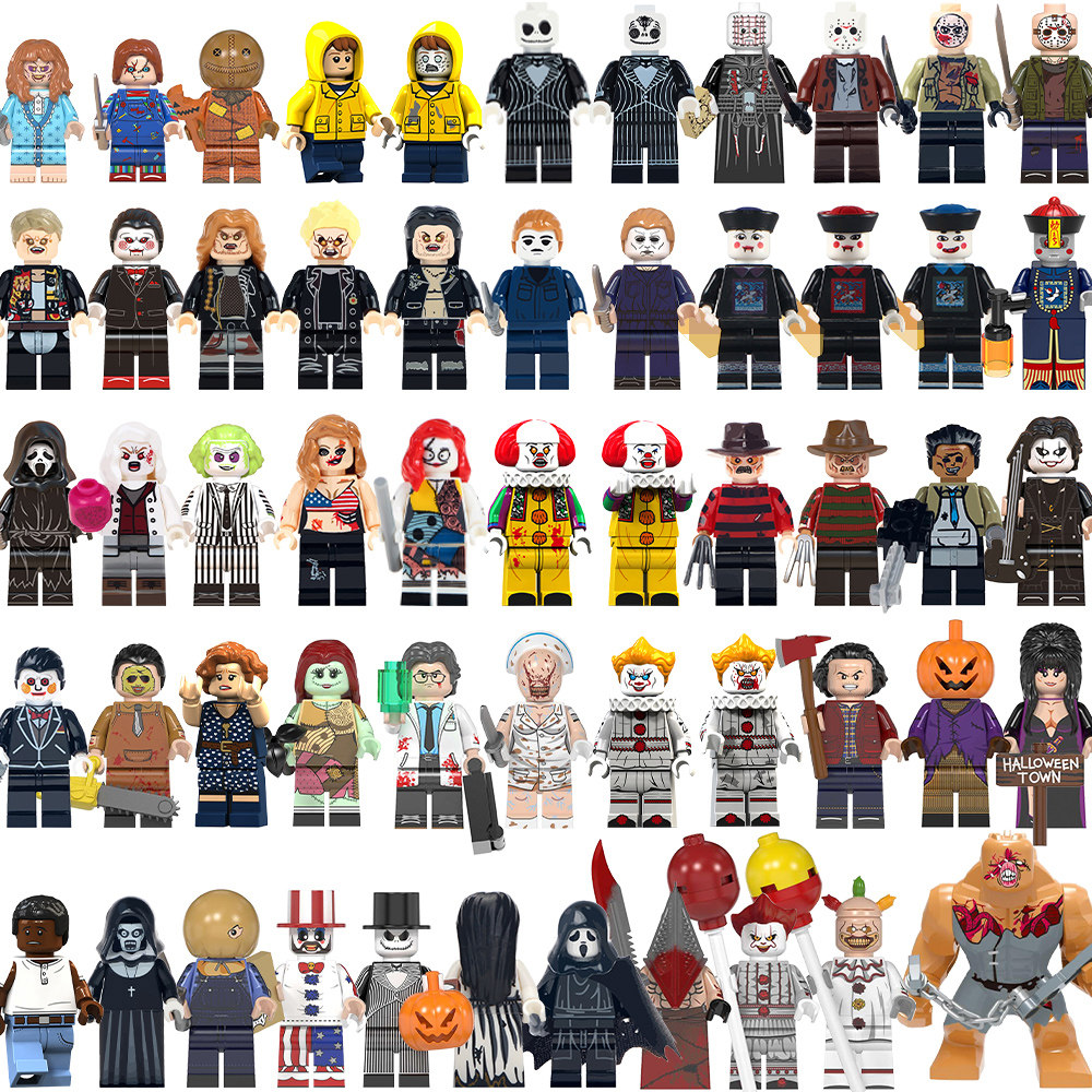 万圣节恐怖兼容乐高第三方猛鬼街剪刀爱德华儿童玩具拼插积木人仔