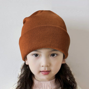 高品质纯棉儿童针织帽秋冬保暖毛线帽男童女童时尚保暖套头帽子