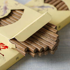 日式家用鸡翅木筷子10双装 天然原木筷子无漆无蜡 酒店餐具家庭装