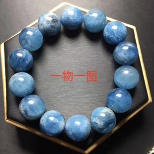 海蓝宝手串 大珠子 魔鬼蓝 Aeroides 绿柱石手链 Aquamarine 水晶