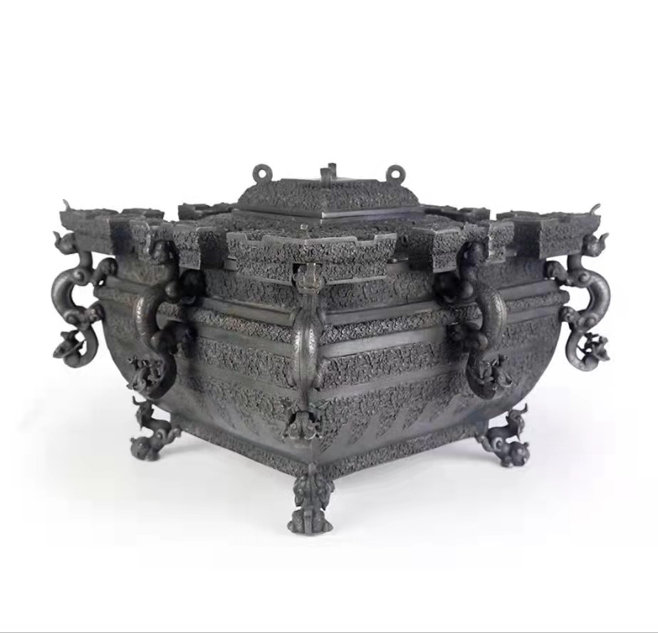 青铜器仿古摆件战国铜冰鉴古代冰箱酒器曾侯乙铜鉴铜缶古玩收藏品