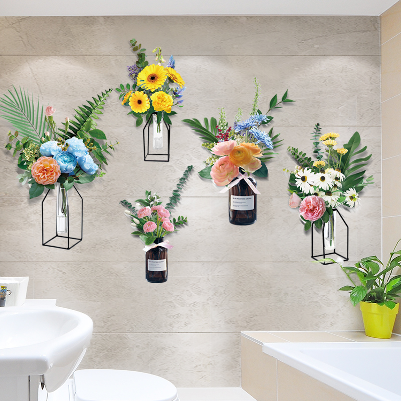 卫生间墙面遮丑绿植贴纸浴室瓷砖墙壁纸防水自粘3d立体墙贴画装饰