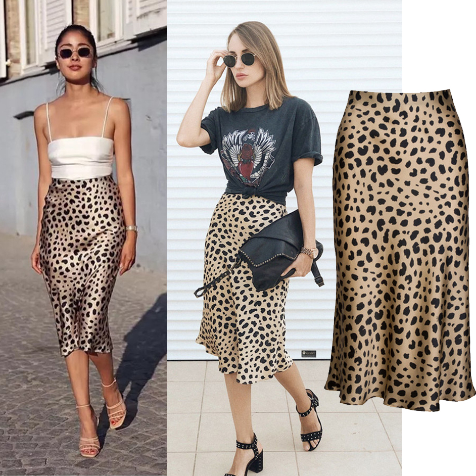 High Waist Leopard Midi leopard skirt Silk Satin Slip Women在類目 女裝/女士精品, 半身裙中 - 來自Buy2taobao.com提供專業的淘寶代購服務