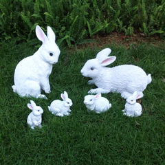 园林景观雕塑花园庭院草地装饰品树脂动物工艺品仿真小白兔子摆件