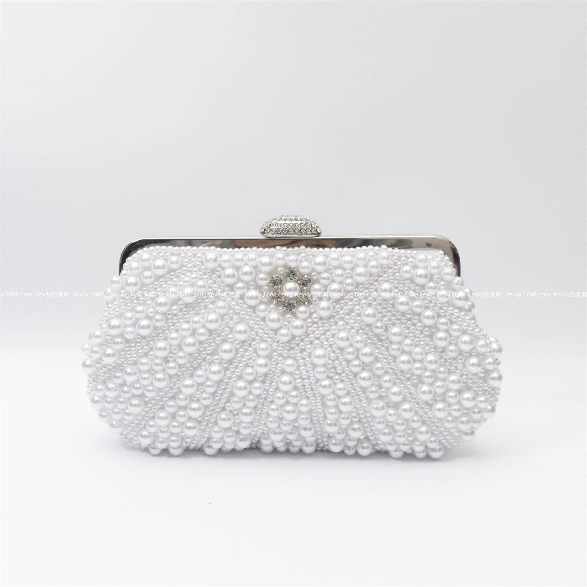 恺维莉水钻镶钻珍珠包气质旗袍包婚礼礼服手拿包手工珠绣包晚宴包