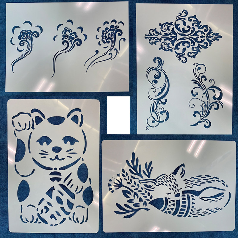 镂空纸板型糊染刻版蓝印花布黄豆糊蜡染印染植物染蓝染灰染防染糊