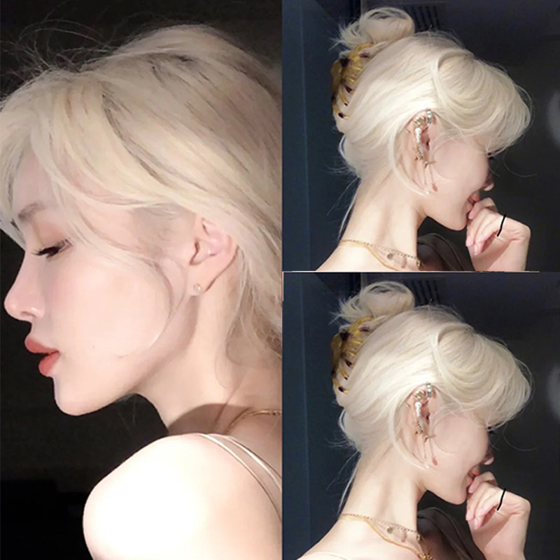 白金色染发膏2021显白流行色女夏季砂金色染发剂自己在家染泡泡沫