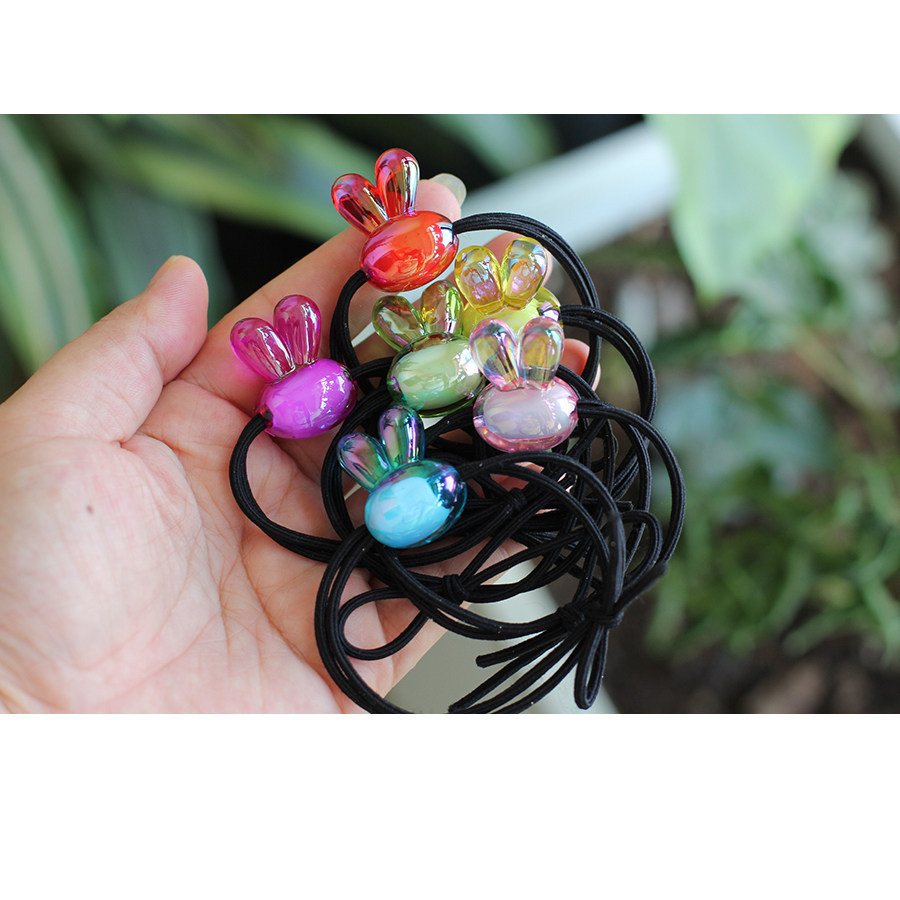 韩版亚克力水晶小兔皮筋扎大马尾儿童公主宝宝女孩发绳亲子发圈