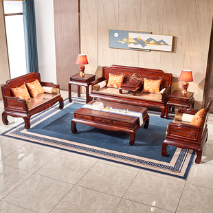 印尼黑酸枝沙发阔叶黄檀客厅明韵沙发组合东阳国标红木新中式家具