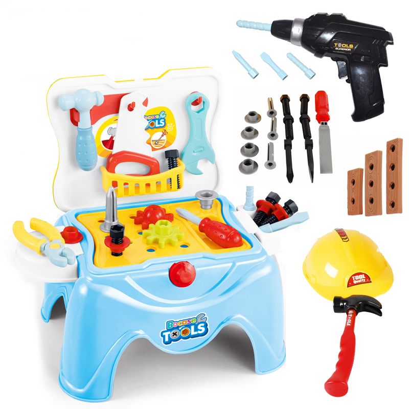 儿童维修理工具台箱套装玩具 工程师电钻拧螺丝男孩熙熙bb玩具店