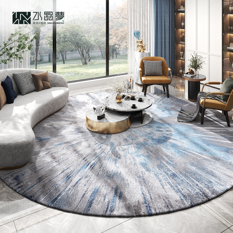 土耳其进口轻奢圆形地毯 现代简约客厅沙发卧室钢琴圆垫 家用隔音