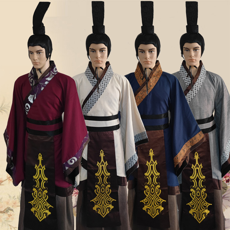古装男款汉服古代大臣王爷谋士官服春秋战国秦朝汉朝三国演出服装
