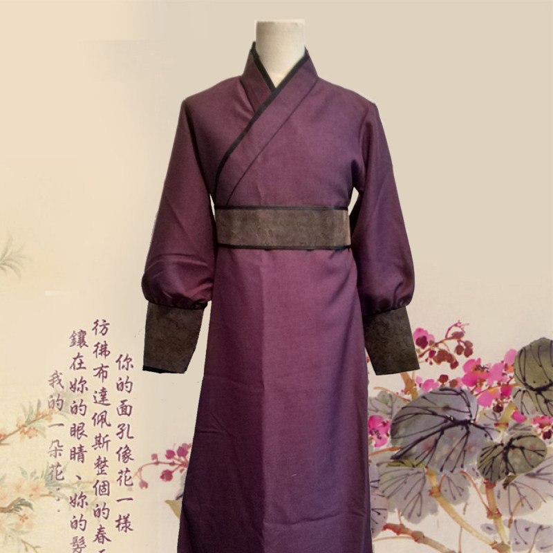新古装男士汉服小袖口侠客商人公子侍卫服装戏服舞台演出服装棉麻