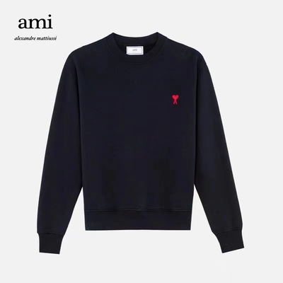 今秋新品 AM潮品 男女同款圆领套头卫衣 中等厚度 纯棉割绒毛圈