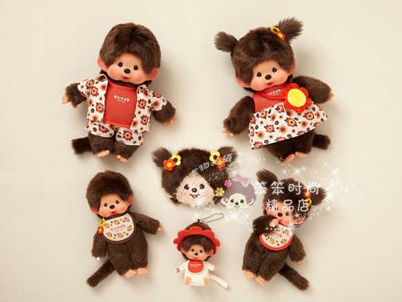 日本正版蒙奇奇 monchhichi 萌趣趣 复古太阳花 男孩女孩 新品