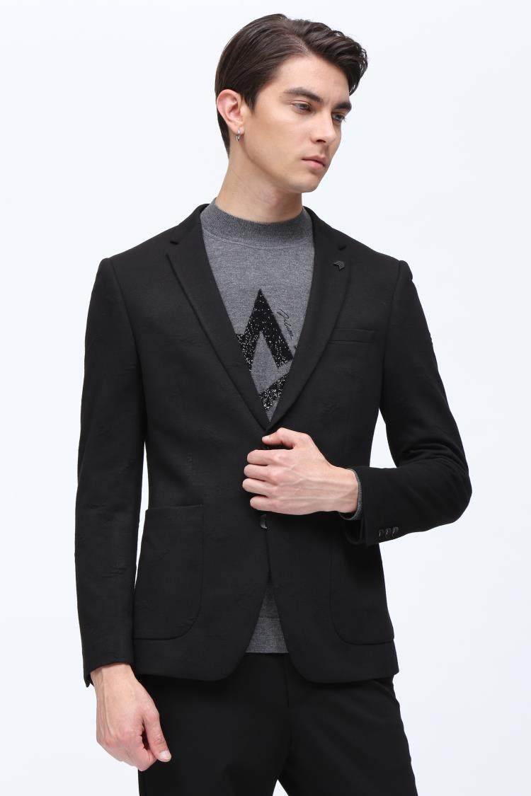 利西装男外套秋季新款韩版潮流黑色商务休闲西服男便西18qdx021sa